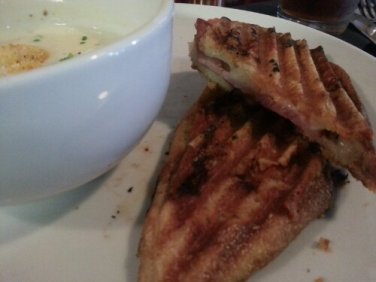 Grilled ham & cheese panini. Warm, crunchy and melt-in-your-mouth fabulous.
