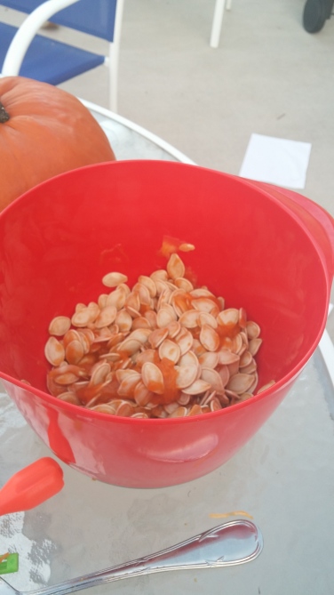 Rinse the seeds in a colander to get rid of all the pulp.